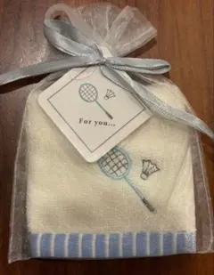 【未開封】カミオジャパン バドミントン刺繍 ミニタオル ギフト袋付き　部活