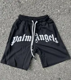 Palm Angels カーブロゴ スイムパンツ ショートパンツ ブラック M