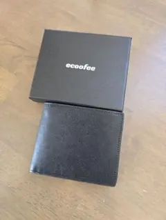 【新品未使用】[ecoofee]財布 メンズ 2つ折り 本革