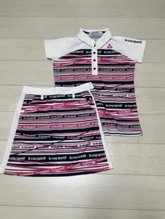 美品 le coq sportif ゴルフセットアップ XS ピンク オレンジ - メルカリ