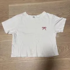 PHILLY リボン刺繍 Tシャツ 화이트