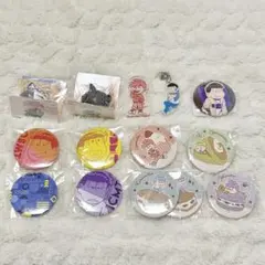 おそ松さん まとめ売り セリア ラテ松 松犬 アクスタ 缶バッジ