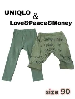 ⭐️送料込⭐️UNIQLO Love&Peace&Money スパッツ セット 90のサムネイル