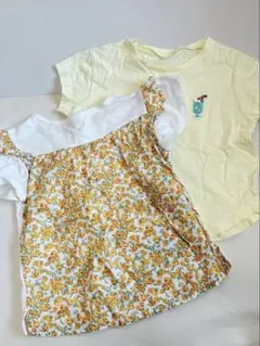 【女の子95/100センチ】西松屋/ラグマート半袖Tシャツ2枚セット保育園着