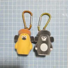 おひげのポン　カラビナつきフロッキーマスコット　ガチャ　くまさん、ポンちゃん