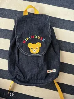 ミキハウス デニム クマ刺繍 リュック