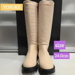 【新品未使用】YOSUKE ヨースケ ロングブーツ サイドファスナー