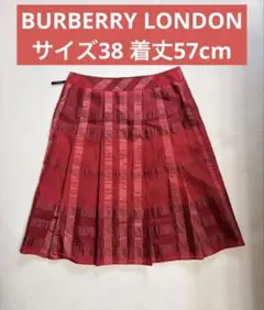 BURBERRY LONDON プリーツスカート レッド チェック柄のサムネイル