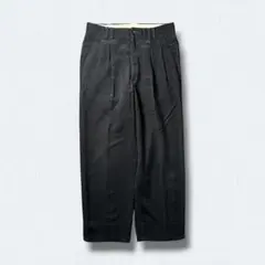 90s LANVIN 2タック スラックス ブラック ワイドパンツ モード刺子風のサムネイル