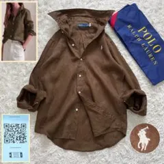 美品✨ポロバイラルフローレン　リネン100%シャツ　SクラシカルフィットQR近年