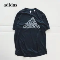 adidas ブラック Tシャツ 半袖　ロゴ　大きいサイズ　スポーツウェア　XL