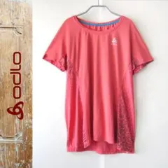 美品　odlo／オドロ★　切換　ランニング　Tシャツ　ピンク　Lのサムネイル