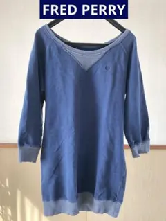 Fred Perry ネイビー オフショルダー チュニックワンピース