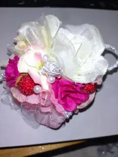 230・卒業式、入学式に！ハンドメイド♡シルバーリボンのコサージュ