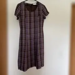 LYNN-HOLLYN パープル系チェック ワンピース 38