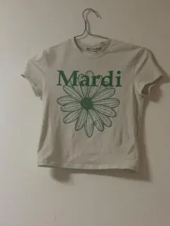 Mardi Mercredi フラワーロゴ ミニTシャツ アイボリーのサムネイル