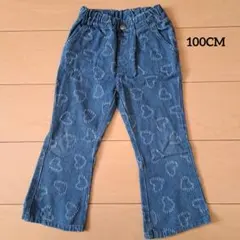 デニムパンツ ハート模様 100