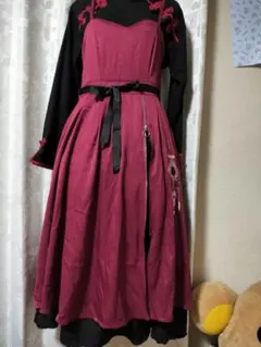 つ*日様 axes femme kawaii 牡丹刺繍チャイナワンピース 赤 お - メルカリ