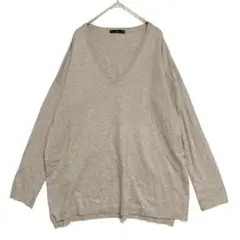 ZARA ザラ　Vネック ニットセーター　薄手　ベージュ　M