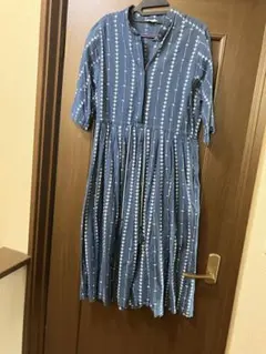 ネイビー 半袖シャツワンピース kilki キルキーのサムネイル
