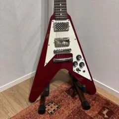 Grass roots フライングVタイプ エレキギター 本体 チェリーレッド