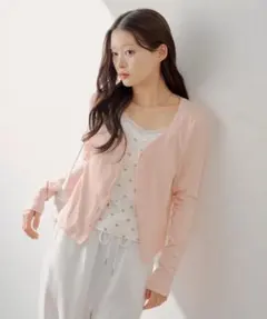 Chico 花柄キャミ+カーディガンセット ピンク