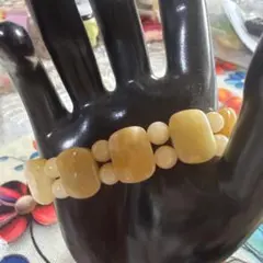 天然石イエローjadeブレスレット