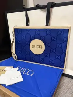 GUCCI GGロゴ クラッチバッグ 青