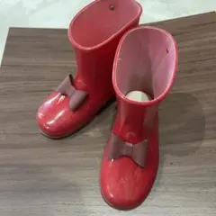 petit main プティマイン　17cm リボン付きゴム長靴