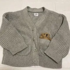 baby GAP グレー カーディガン 12-18ヶ月 クマのポケット付き