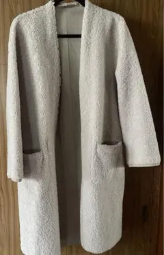 ボア生地 ロングコート クリーム色　Adam et rope