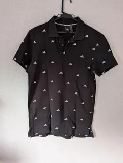 adidasアディダス ゴルフシャツ総柄 ロゴ L ブラック 型番FT2802