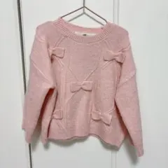 H&M リボン付きニット ピンク