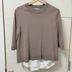 green label relaxing ニット 五分袖 レイヤードスタイル