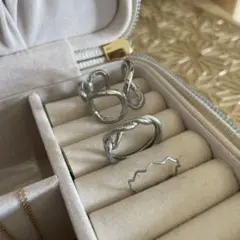 シルバー 波形デザイン リング 3点セット