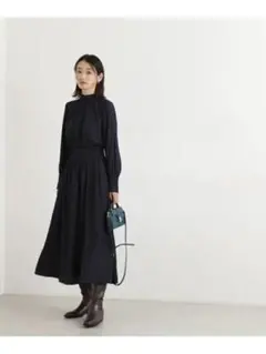 NATURAL BEAUTY BASIC フラワージャガードワンピース　PS