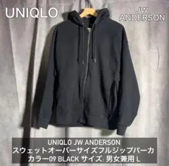 UNIQLO JW ANDERSON ブラック フルジップパーカー L