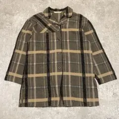 00's vintage　チェック ブラウン系 シャツ　アーカイブ グランジ