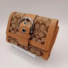 COACH ミニ シグネチャー 三つ折り 財布 コンパクト ウォレット