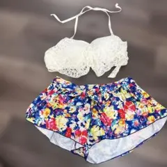 レースブラ＆フローラルショーツ水着セット