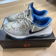 ナイキ KD18 ホワイト ブルー 白 ケビンデュラント バッシュ - メルカリ
