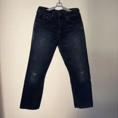 Levi's 502 ストレート 耳付き　ダメージデニム