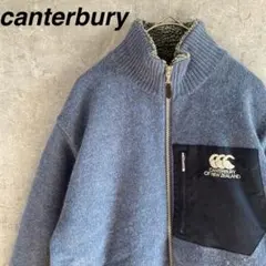 Canterbury ニットジャケット　ジップアップ　Mメンズ 青系　g1