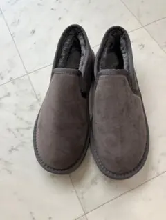 Ritzy フェイクスエードスリッポン グレー 25 ムートン　モカシン