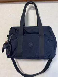 再値下げ　キプリング　ネイビー ショルダーバッグ キーホルダー付き