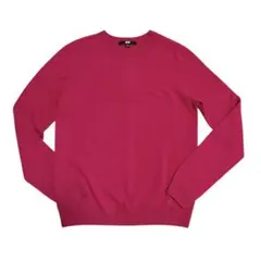 ユニクロ　3Dカシミヤクルーネックセーター　ローズピンク　M