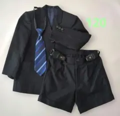 ストライプ スーツ ブラック　フォーマルスーツ　卒園式　入学式　120