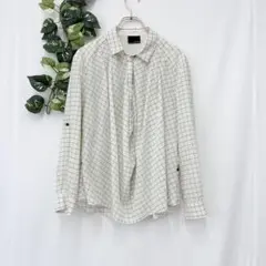 美品✨ アバハウスドゥヴィネット マス目柄 シャツ ブラウス 白 オーバーサイズのサムネイル