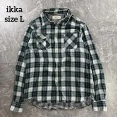 ikka Represents チェックシャツ グリーン×ネイビー L メンズのサムネイル