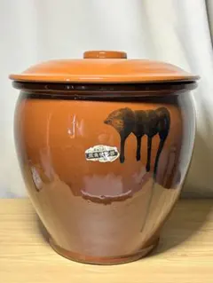 ☆美品☆常滑焼 久松窯 丸壺 8号 蓋付き かめ 14.4L 保存容器 陶器